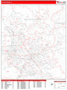 Baton Rouge Digital Map Red Line Style